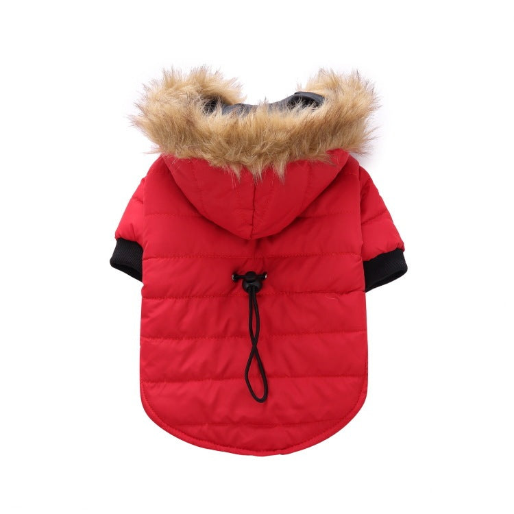 HKM-766035 Cozy Polyester Winter Coat for Pets - Available in Green, Grey, Red; Sizes S, M, L, XL