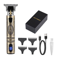 HKM-316179 Retro Rechargeable Electric Hair Clippers with Stainless Steel Blades and Accessories