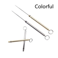 HKM-593555 Portable Brass & Titanium Alloy Toothpick in Waterproof Cylinder for Outdoor Use