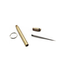 HKM-593555 Portable Brass & Titanium Alloy Toothpick in Waterproof Cylinder for Outdoor Use