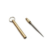 HKM-593555 Portable Brass & Titanium Alloy Toothpick in Waterproof Cylinder for Outdoor Use