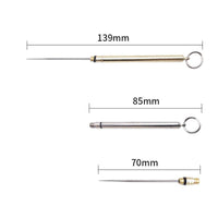 HKM-593555 Portable Brass & Titanium Alloy Toothpick in Waterproof Cylinder for Outdoor Use