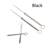 HKM-593555 Portable Brass & Titanium Alloy Toothpick in Waterproof Cylinder for Outdoor Use