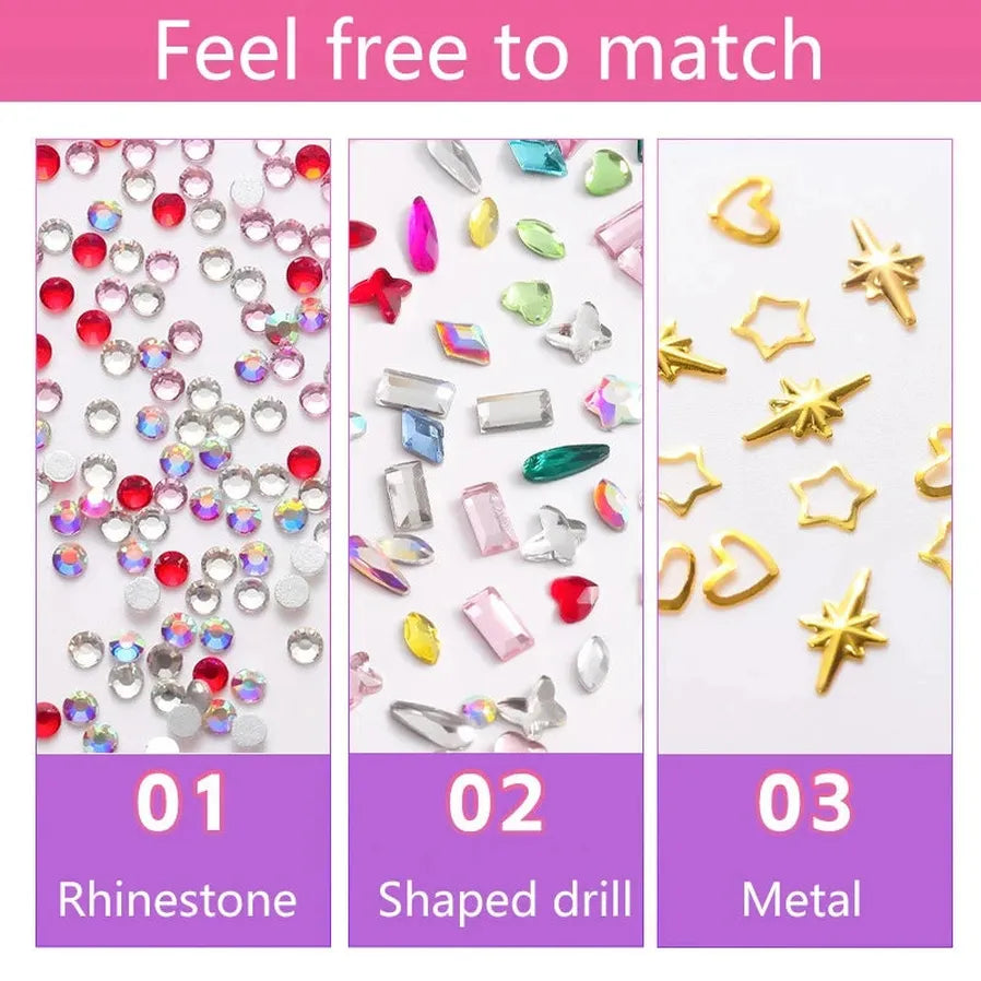 JMT-118026 Tooth Gem Kit with Elegant Gold Gems for Dazzling Smile Creations