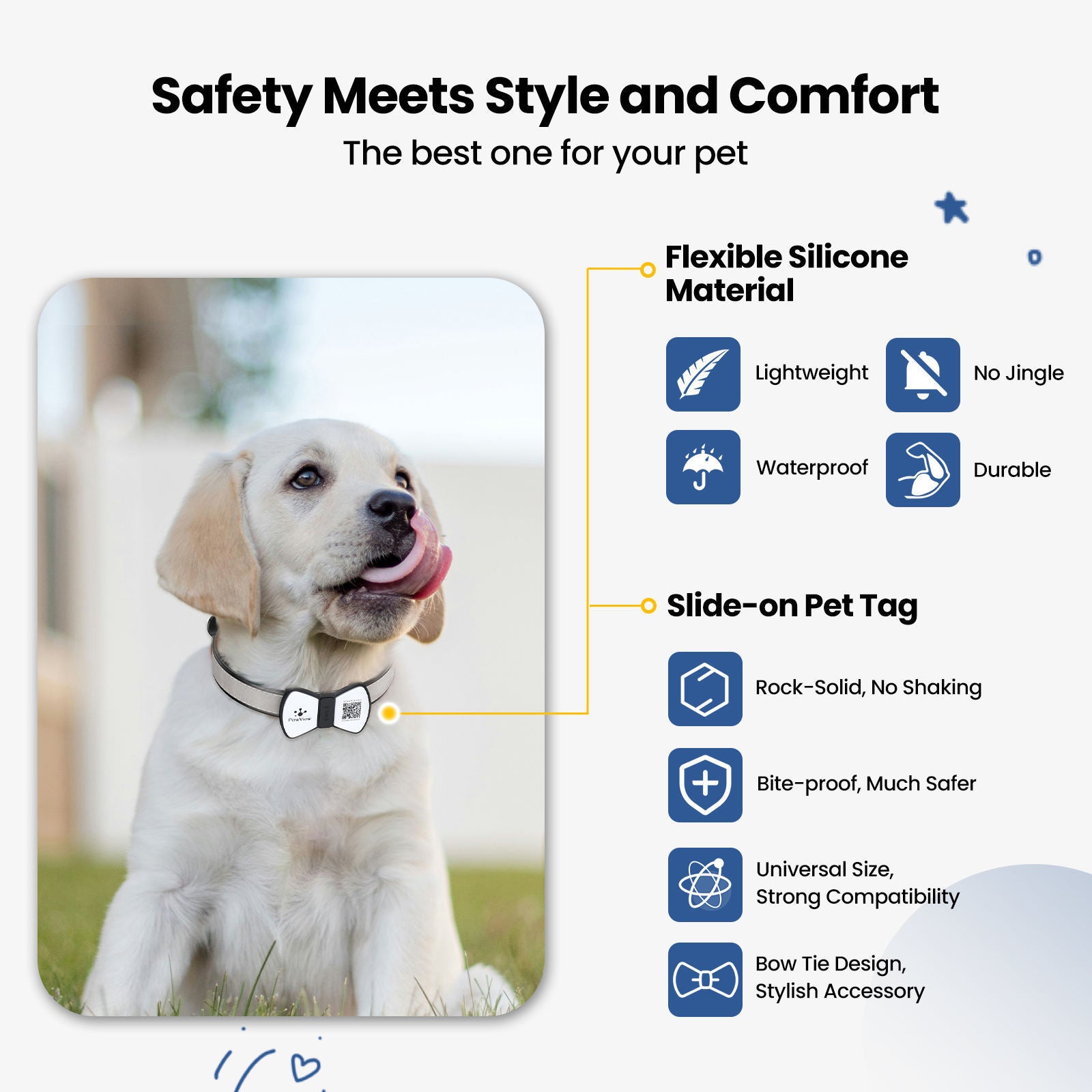 HKM-767507 Smart QR Code Pet Tag with Silicone Bowknot Design for Puppy and Cat Safety