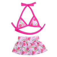 HKM-878995 Summer Pet Bikini Suit ¨C Pink Dots, Pineapple & Peach - Polyester & Cotton, Sizes XS to L, Gender Neutral
