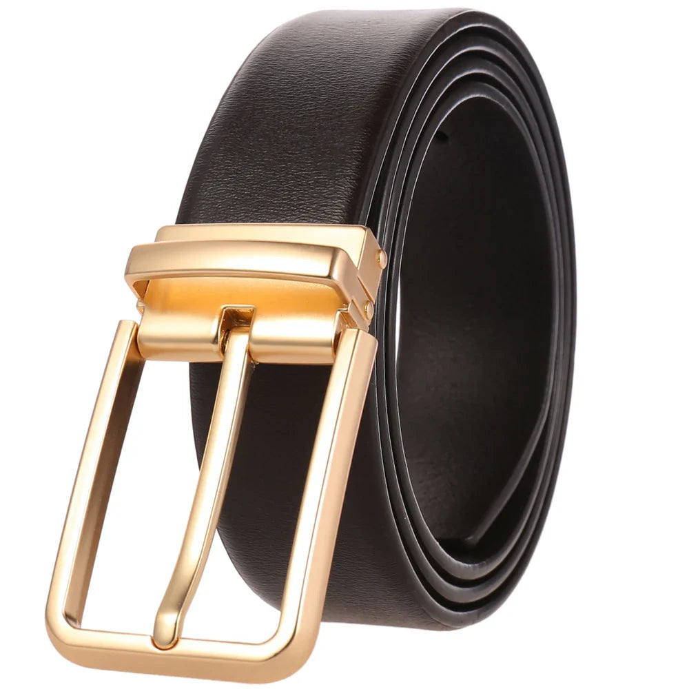 HKM-639059 Adjustable Alloy Pin Buckle Perforated Belt - Model LY35-21746-4