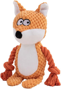 HKM-847507 Interactive Squeaky Plush Dog Toy with Crinkle Paper and Cotton Rope for Small to Medium Dogs