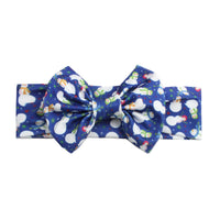 HKM-250323 Bow Print Headband for Children - Woven Fabric Accessory