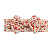 HKM-250323 Bow Print Headband for Children - Woven Fabric Accessory