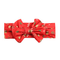 HKM-250323 Bow Print Headband for Children - Woven Fabric Accessory