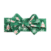 HKM-250323 Bow Print Headband for Children - Woven Fabric Accessory