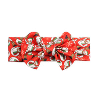 HKM-250323 Bow Print Headband for Children - Woven Fabric Accessory