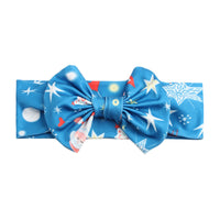 HKM-250323 Bow Print Headband for Children - Woven Fabric Accessory