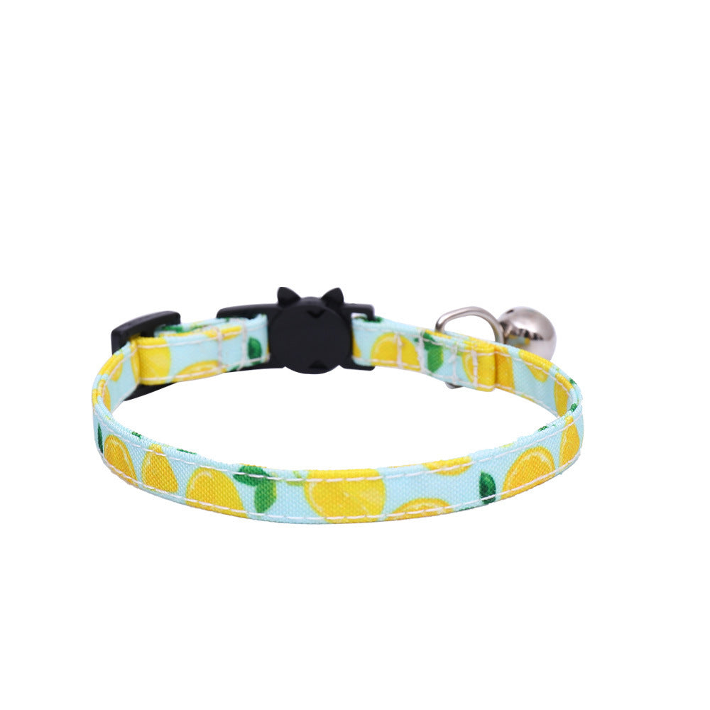 HKM-374611 Triangular Binder Pet Accessory with Fruit Patterns for Cats and Dogs