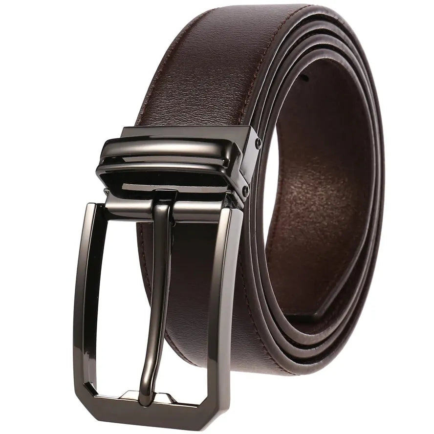 HKM-146387 Genuine Cowhide Leather Pin Buckle Belt for Men – Model LY35-3557-3