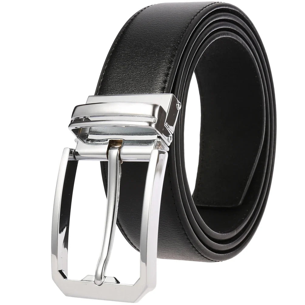 HKM-146387 Genuine Cowhide Leather Pin Buckle Belt for Men – Model LY35-3557-3