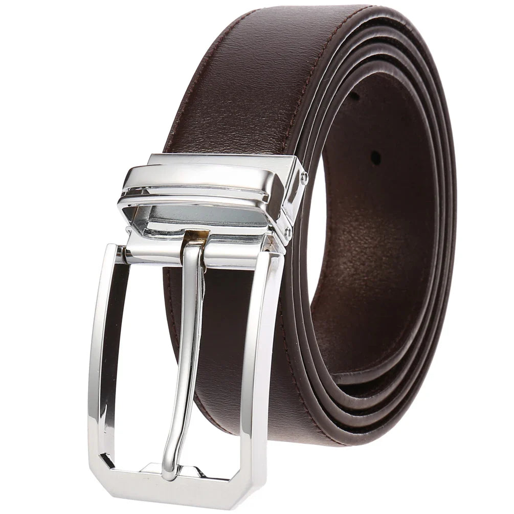 HKM-146387 Genuine Cowhide Leather Pin Buckle Belt for Men – Model LY35-3557-3