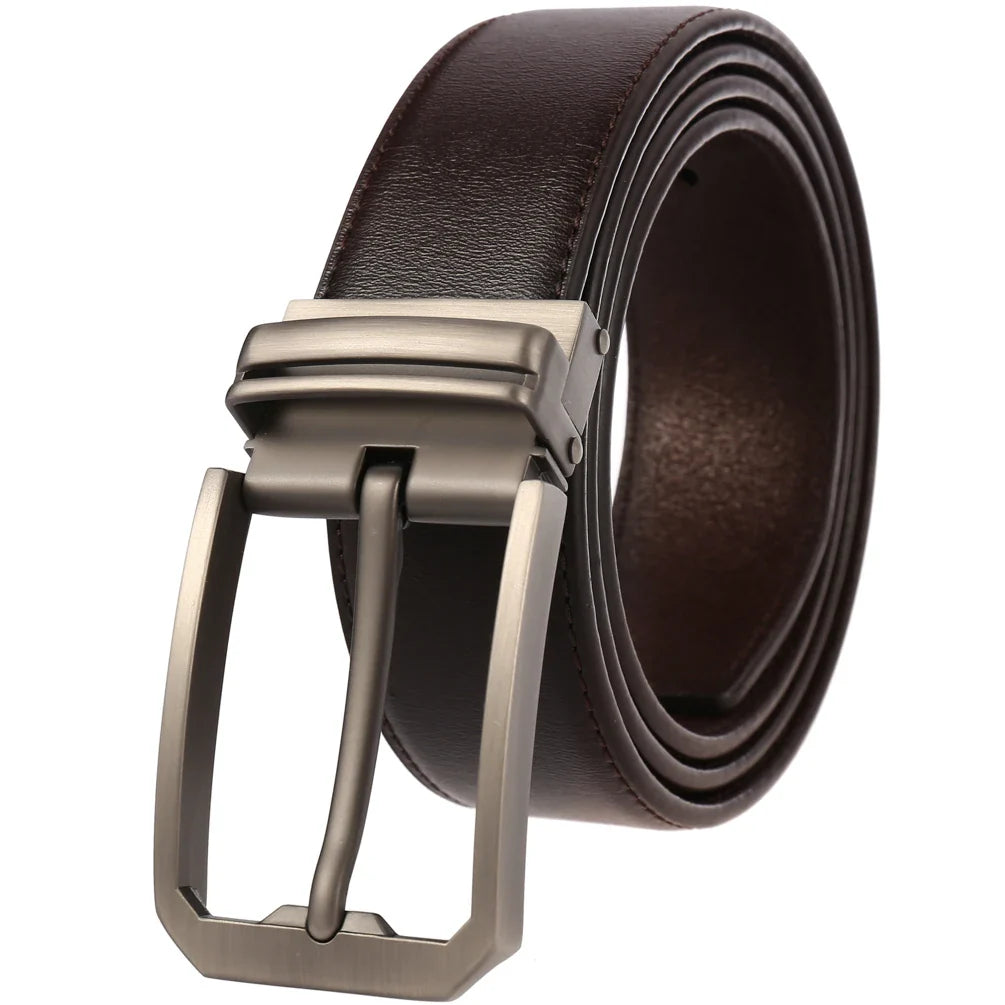 HKM-146387 Genuine Cowhide Leather Pin Buckle Belt for Men – Model LY35-3557-3