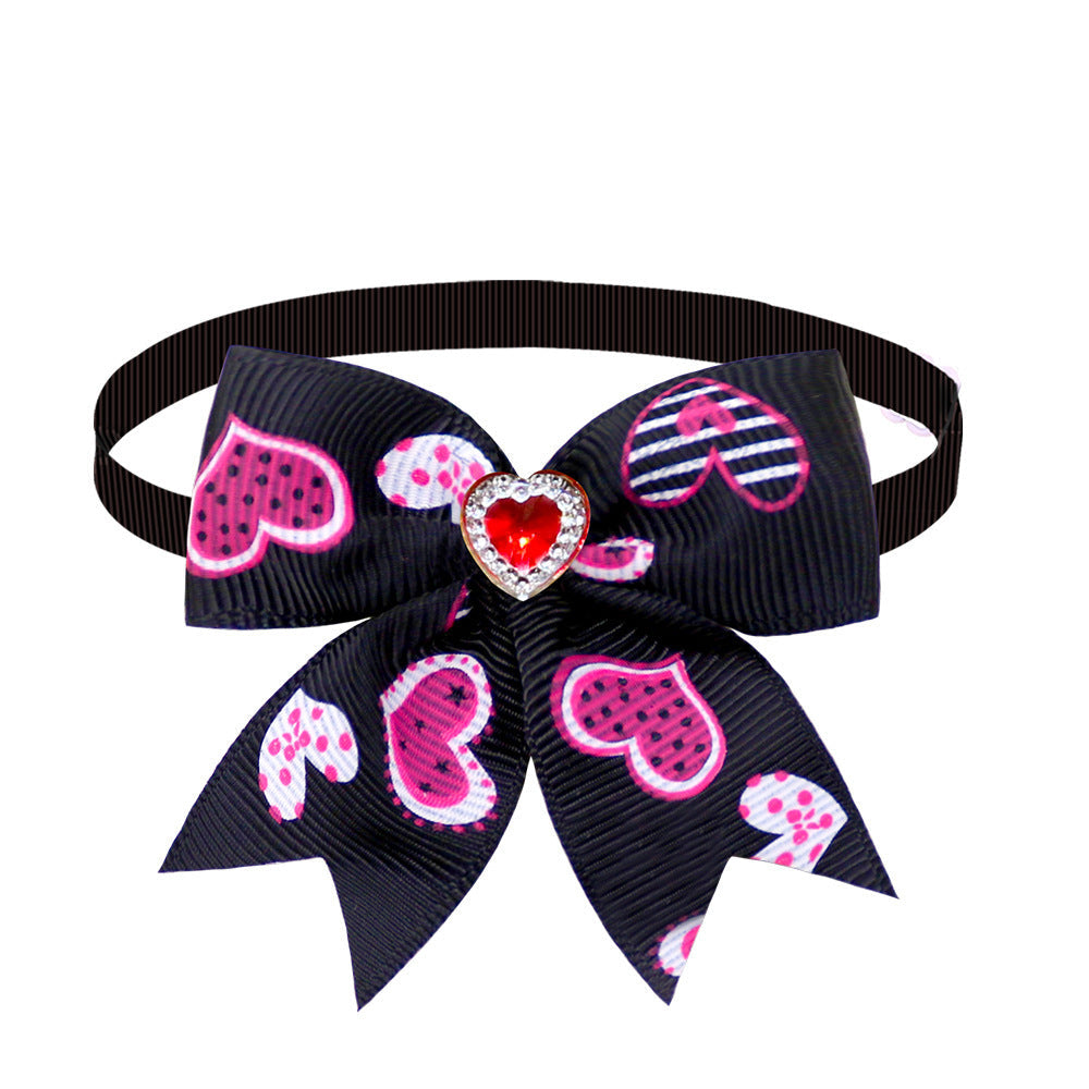 HKM-302995 Pet Love Candy Color Diamond Bow Tie for Pets - Polyester Spring & Autumn Accessory