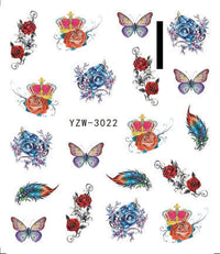 HKM-917779 Black Butterfly Water Nail Art Stickers - Simple and Stylish Design, 6.2 x 5.5 CM