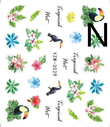 HKM-917779 Black Butterfly Water Nail Art Stickers - Simple and Stylish Design, 6.2 x 5.5 CM