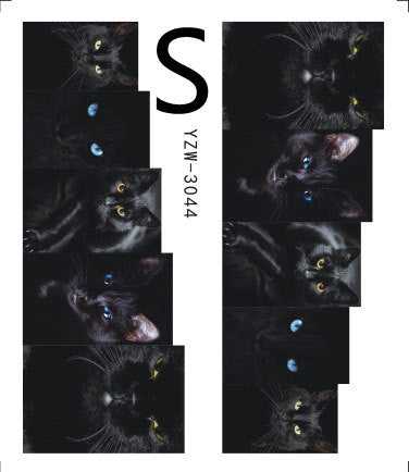 HKM-917779 Black Butterfly Water Nail Art Stickers - Simple and Stylish Design, 6.2 x 5.5 CM