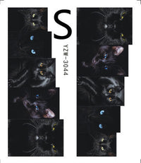 HKM-917779 Black Butterfly Water Nail Art Stickers - Simple and Stylish Design, 6.2 x 5.5 CM