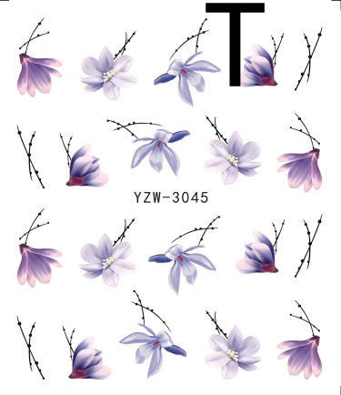 HKM-917779 Black Butterfly Water Nail Art Stickers - Simple and Stylish Design, 6.2 x 5.5 CM