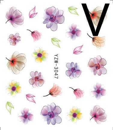 HKM-917779 Black Butterfly Water Nail Art Stickers - Simple and Stylish Design, 6.2 x 5.5 CM