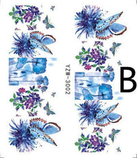 HKM-917779 Black Butterfly Water Nail Art Stickers - Simple and Stylish Design, 6.2 x 5.5 CM
