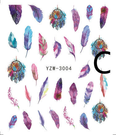 HKM-917779 Black Butterfly Water Nail Art Stickers - Simple and Stylish Design, 6.2 x 5.5 CM