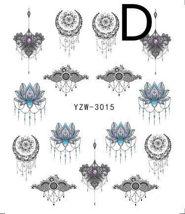 HKM-917779 Black Butterfly Water Nail Art Stickers - Simple and Stylish Design, 6.2 x 5.5 CM