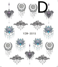 HKM-917779 Black Butterfly Water Nail Art Stickers - Simple and Stylish Design, 6.2 x 5.5 CM