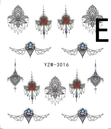 HKM-917779 Black Butterfly Water Nail Art Stickers - Simple and Stylish Design, 6.2 x 5.5 CM