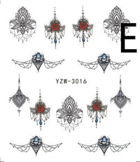 HKM-917779 Black Butterfly Water Nail Art Stickers - Simple and Stylish Design, 6.2 x 5.5 CM