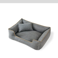 HKM-573651 Warm and Comfortable Bite-Resistant Small Dog Bed - Removable and Washable, Available in Silver Gray, Dark Brown, Navy Blue