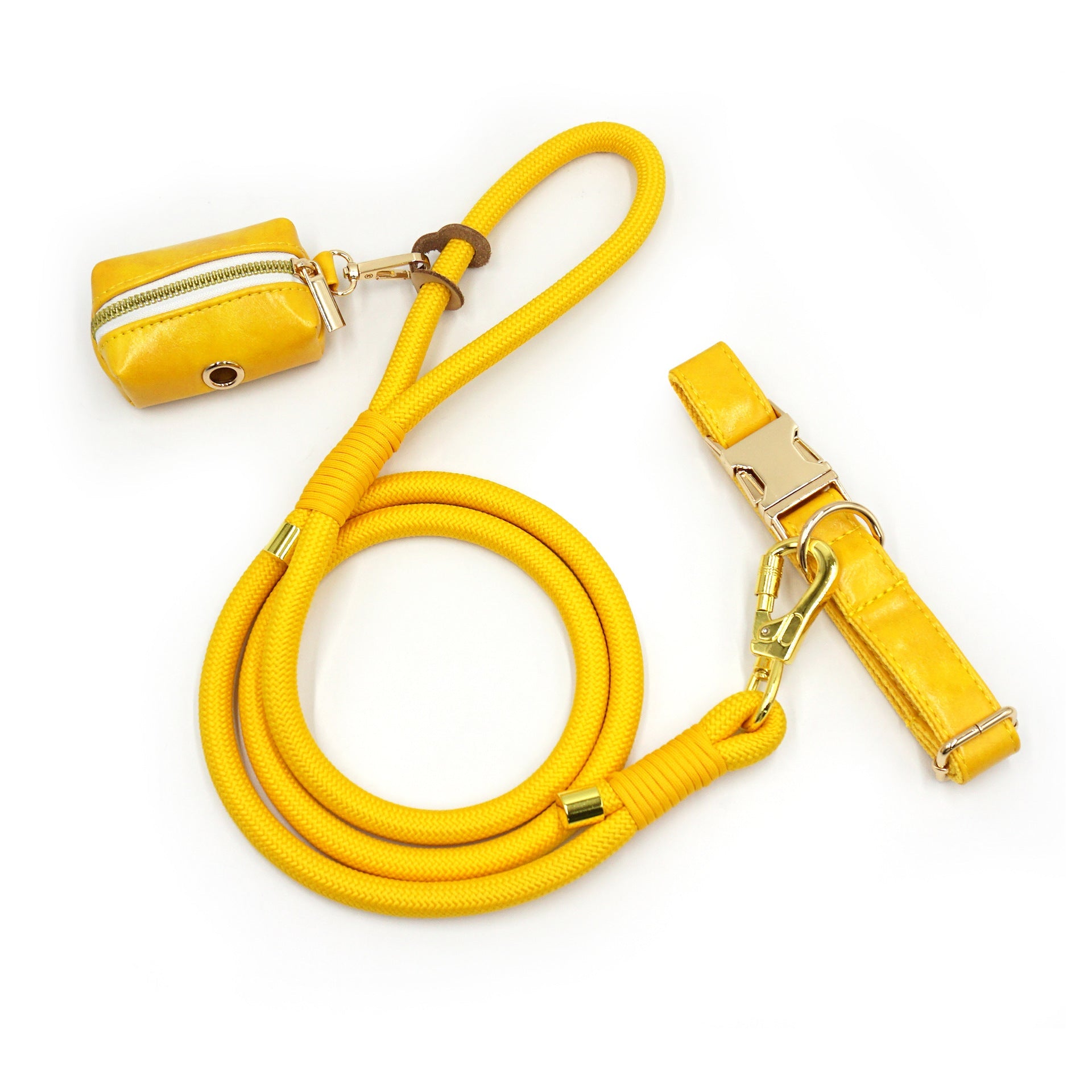 JMT-121482 Hand-woven Leather Rope Dog Leash - Durable and Stylish Round Design