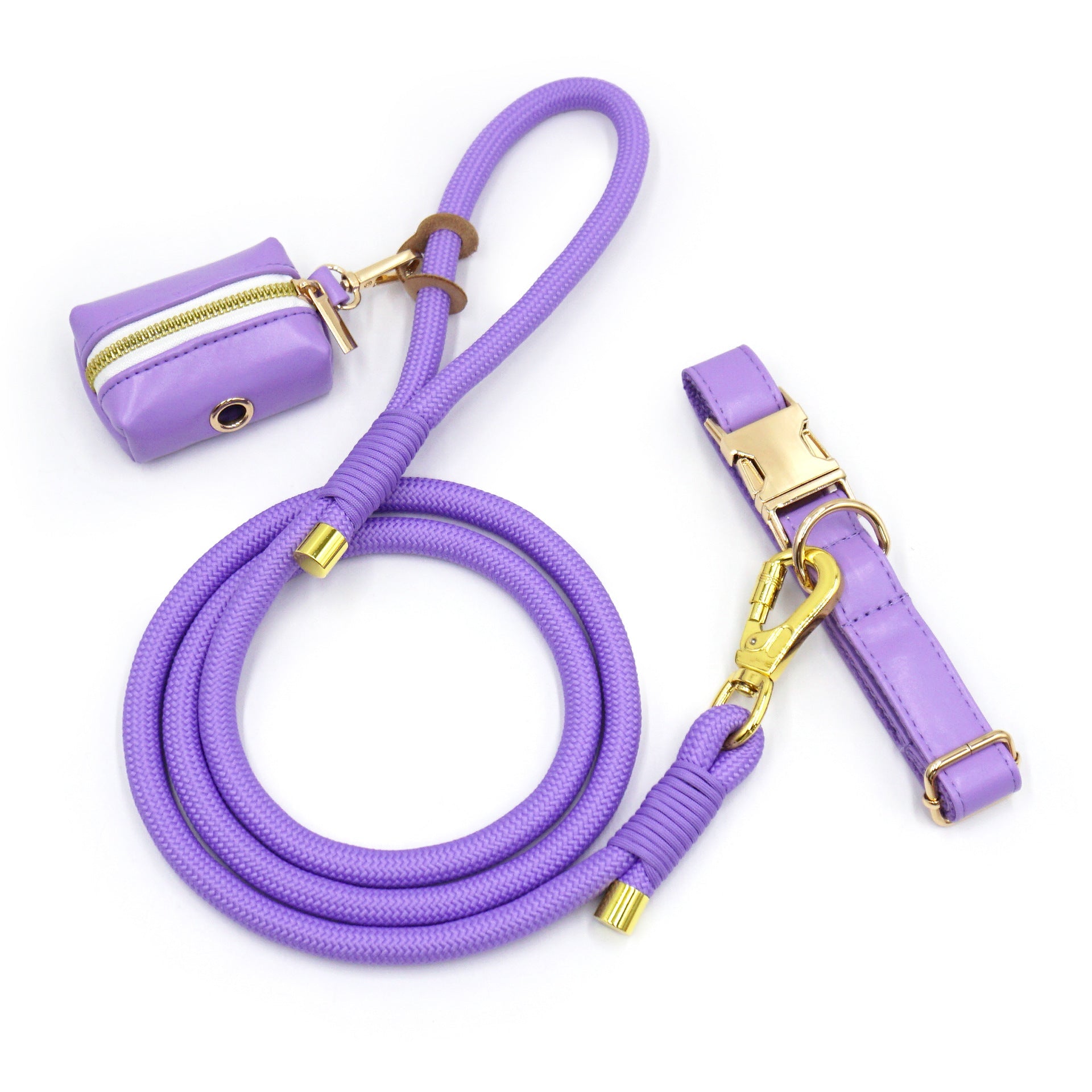 JMT-121482 Hand-woven Leather Rope Dog Leash - Durable and Stylish Round Design