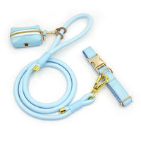 HKM-654675 Hand-woven Leather Rope Dog Leash - Durable and Stylish Round Design