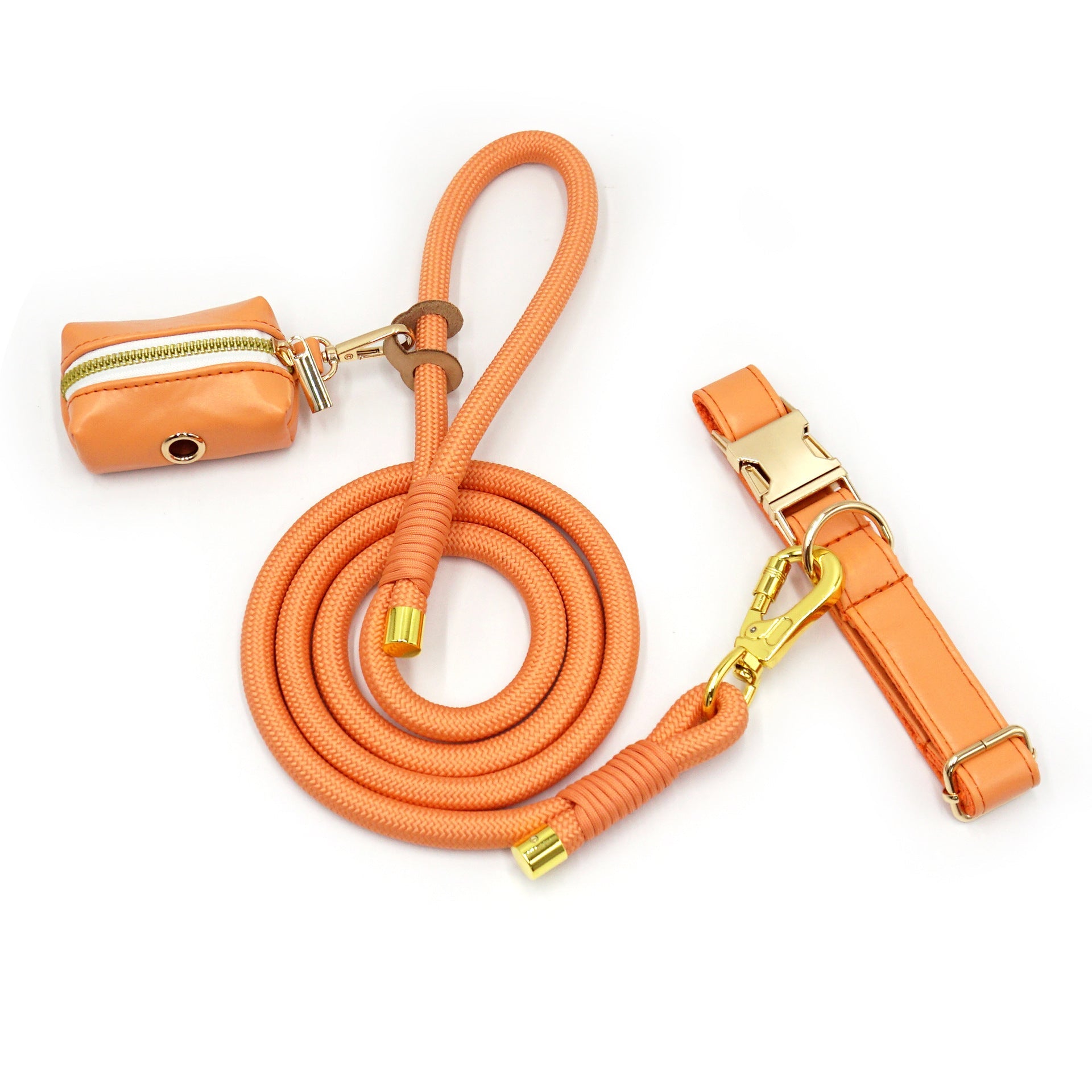JMT-121482 Hand-woven Leather Rope Dog Leash - Durable and Stylish Round Design