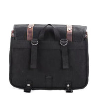 HKM-319443 Motorcycle Rear Seat Bag Vintage Batik Canvas with Cowhide Leather, Waterproof Helmet Carrying Bag