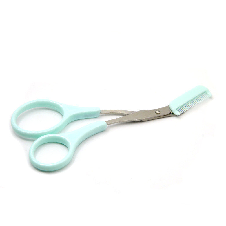 HKM-288019 Eyebrow Trimmer Scissors with Built-in Comb for Precision Grooming and Shaping
