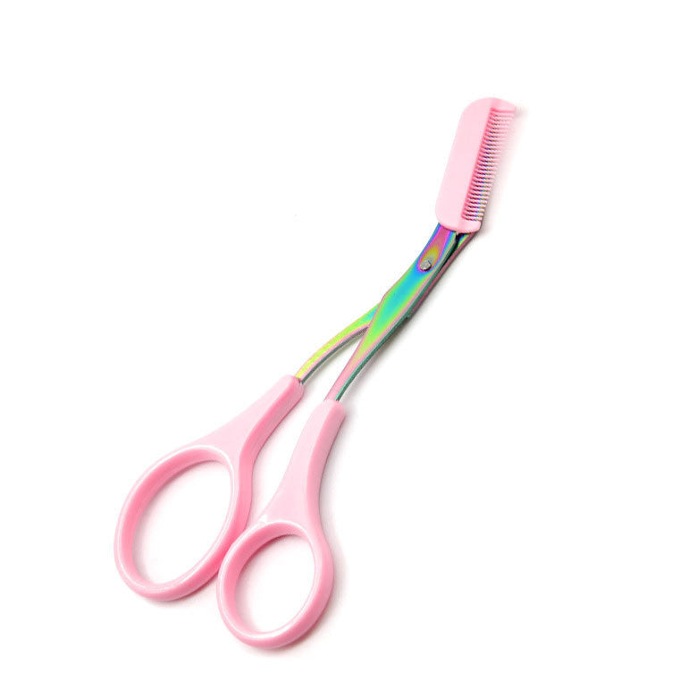HKM-288019 Eyebrow Trimmer Scissors with Built-in Comb for Precision Grooming and Shaping