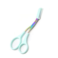 HKM-288019 Eyebrow Trimmer Scissors with Built-in Comb for Precision Grooming and Shaping