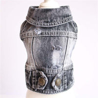 HKM-084179 Denim Dog Jacket with Hood and Fringe ¨C Stylish Pet Vest for Small Dogs and Cats