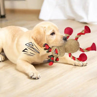 HKM-057939 Interactive Christmas Squeaky Plush Dog Toy for Aggressive Chewers - Ideal for Indoor and Outdoor Play