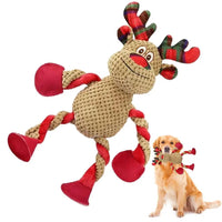 HKM-057939 Interactive Christmas Squeaky Plush Dog Toy for Aggressive Chewers - Ideal for Indoor and Outdoor Play