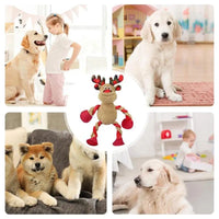 HKM-057939 Interactive Christmas Squeaky Plush Dog Toy for Aggressive Chewers - Ideal for Indoor and Outdoor Play