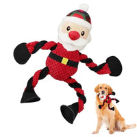 HKM-057939 Interactive Christmas Squeaky Plush Dog Toy for Aggressive Chewers - Ideal for Indoor and Outdoor Play
